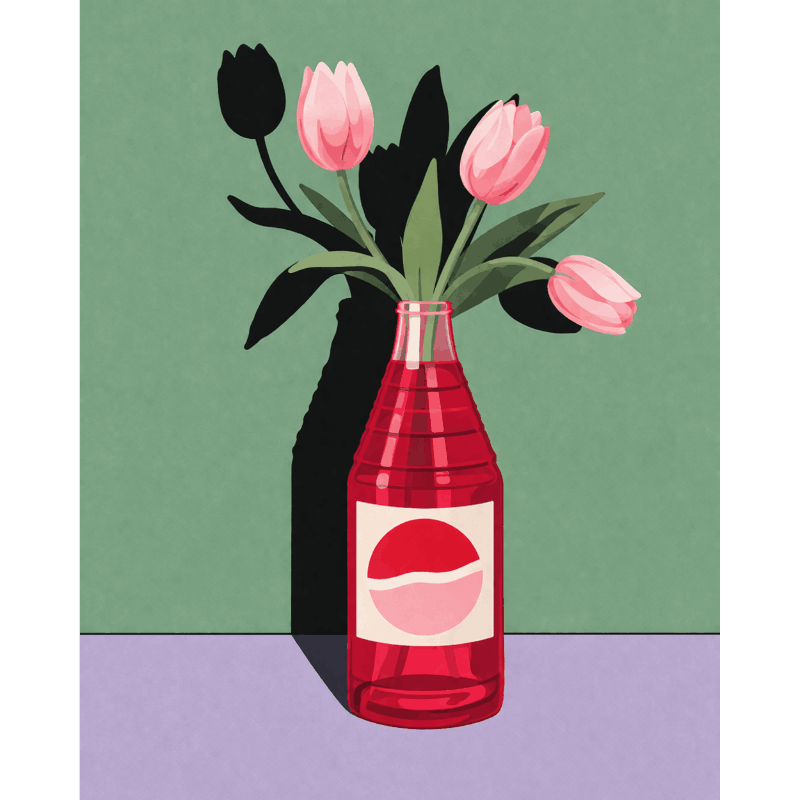 Elegant Tulips in a Glass