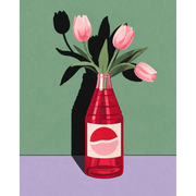 Elegant Tulips in a Glass