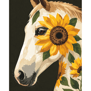 Sunflower Mare: Equine Floral Portrait