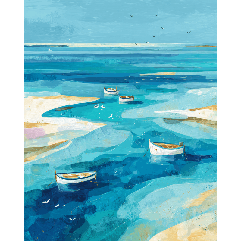 Gentle Seas: Driftwood & Boats