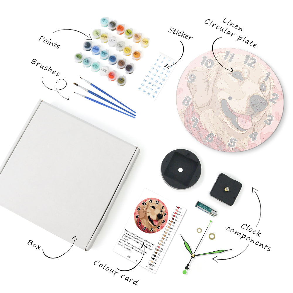 Playful Dog Clock – Happy Hours