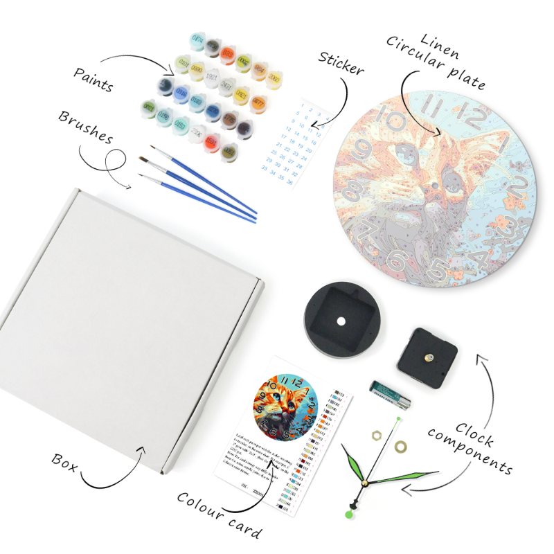 Charming Cat Clock – Artistic Timepiece