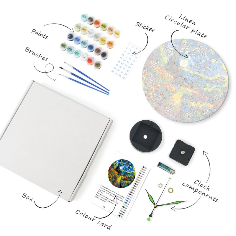 Starry Night & Blossoming Fields Clock