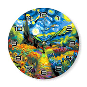 Starry Night & Blossoming Fields Clock