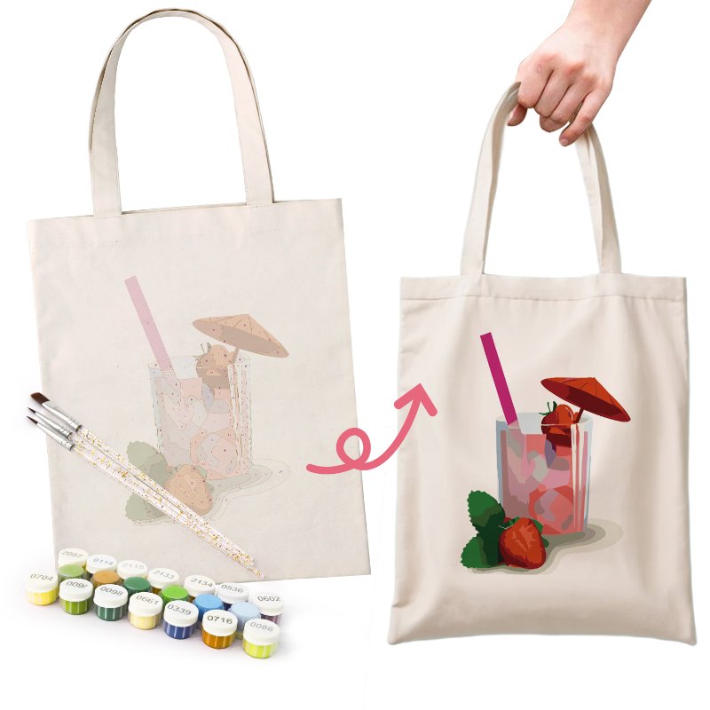 Strawberry Daiquiri Tote – Paint & Sip