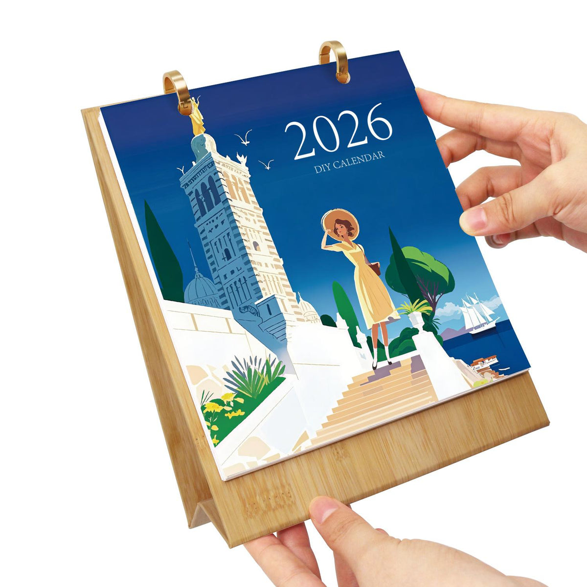 World Travel Scenic Desk Calendar 2026