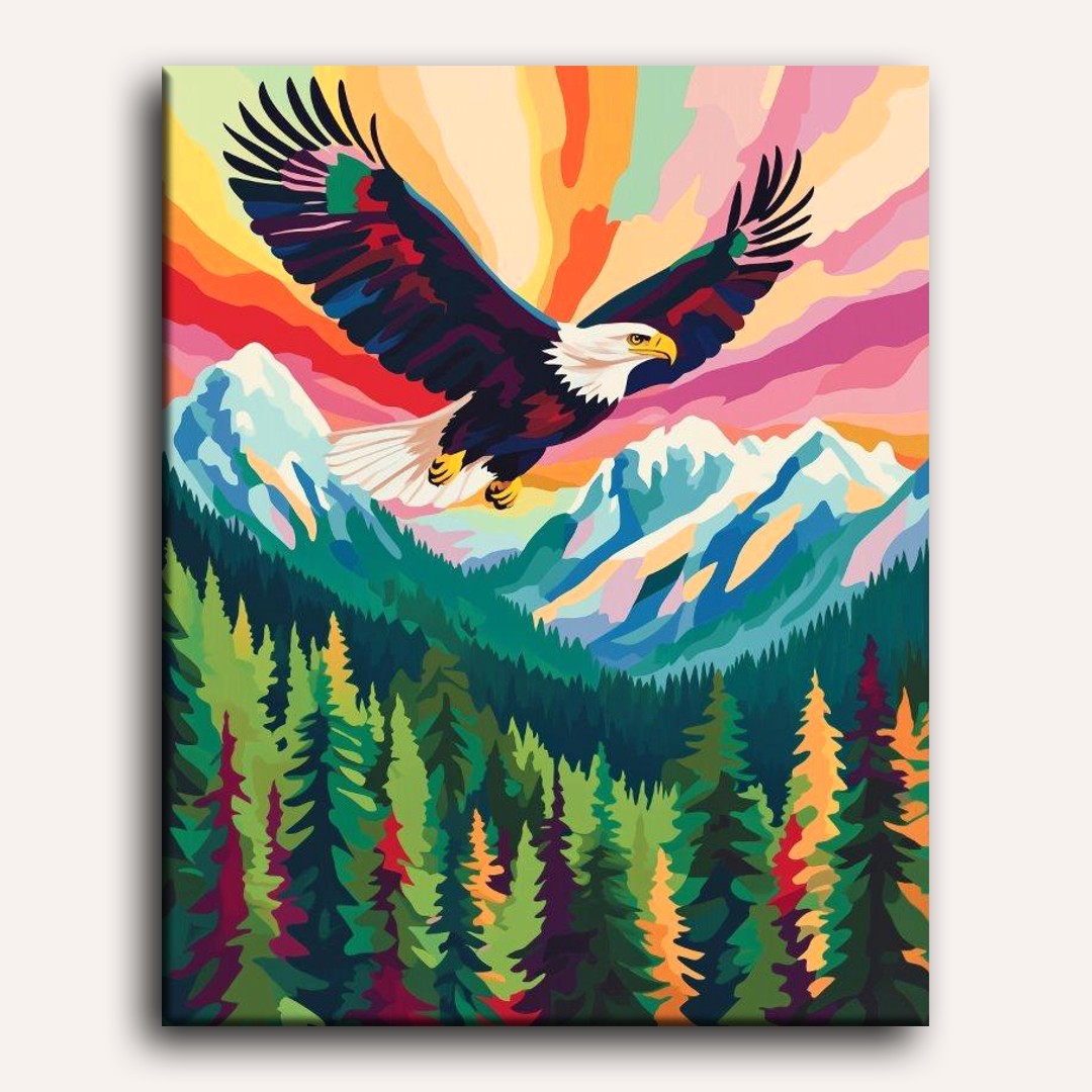 Vivid Eagle in Flight