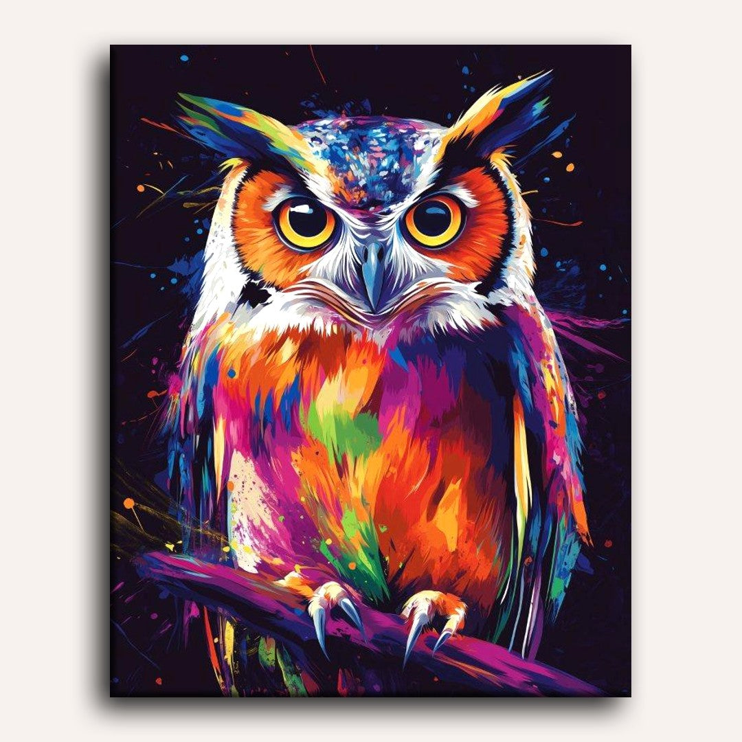 Vibrant Abstract Owl Wonder