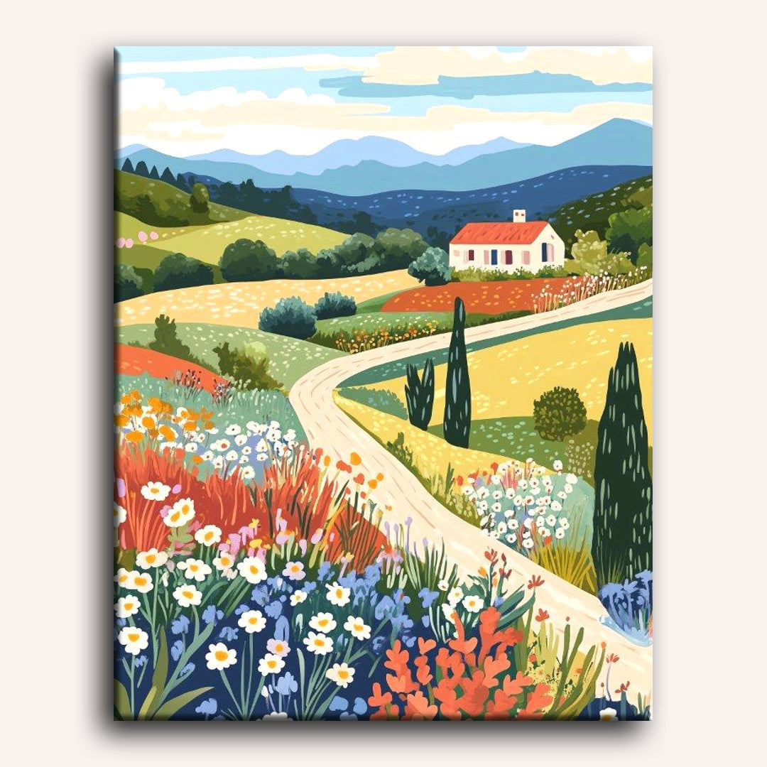 Sunlit Hilltop Landscape