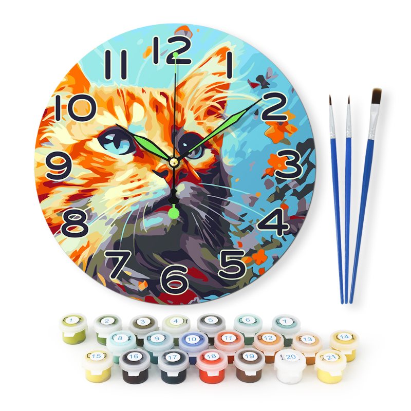 Charming Cat Clock – Artistic Timepiece