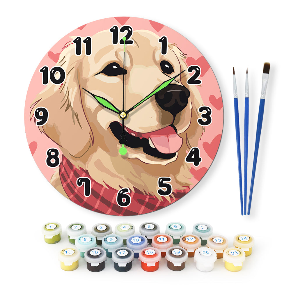 Playful Dog Clock – Happy Hours