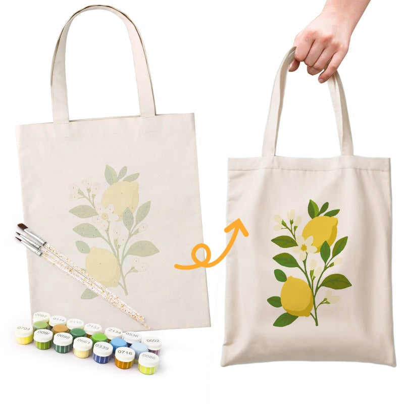 Lemon Plant Paint Tote