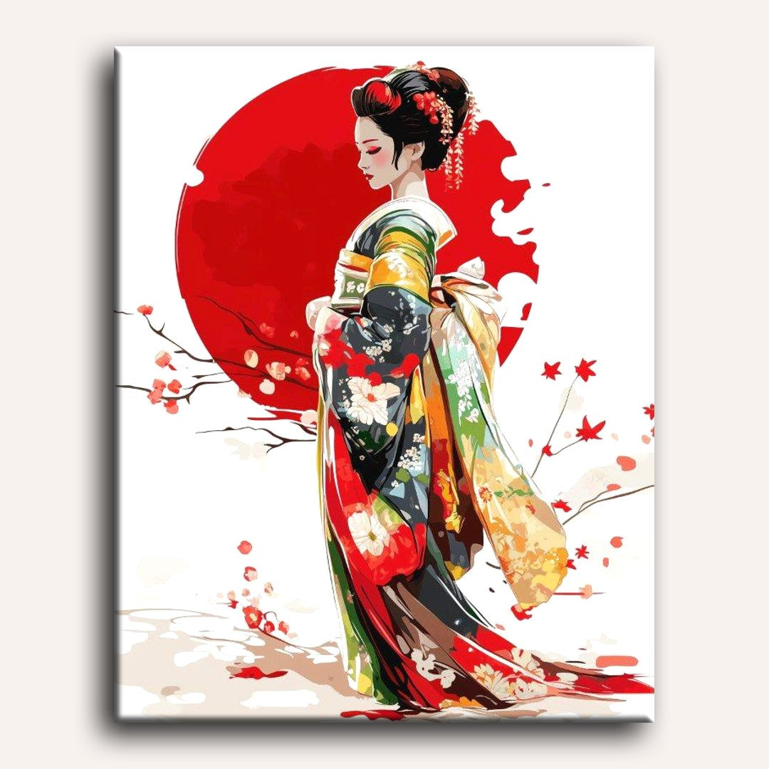 Graceful Geisha: Paint by Numbers