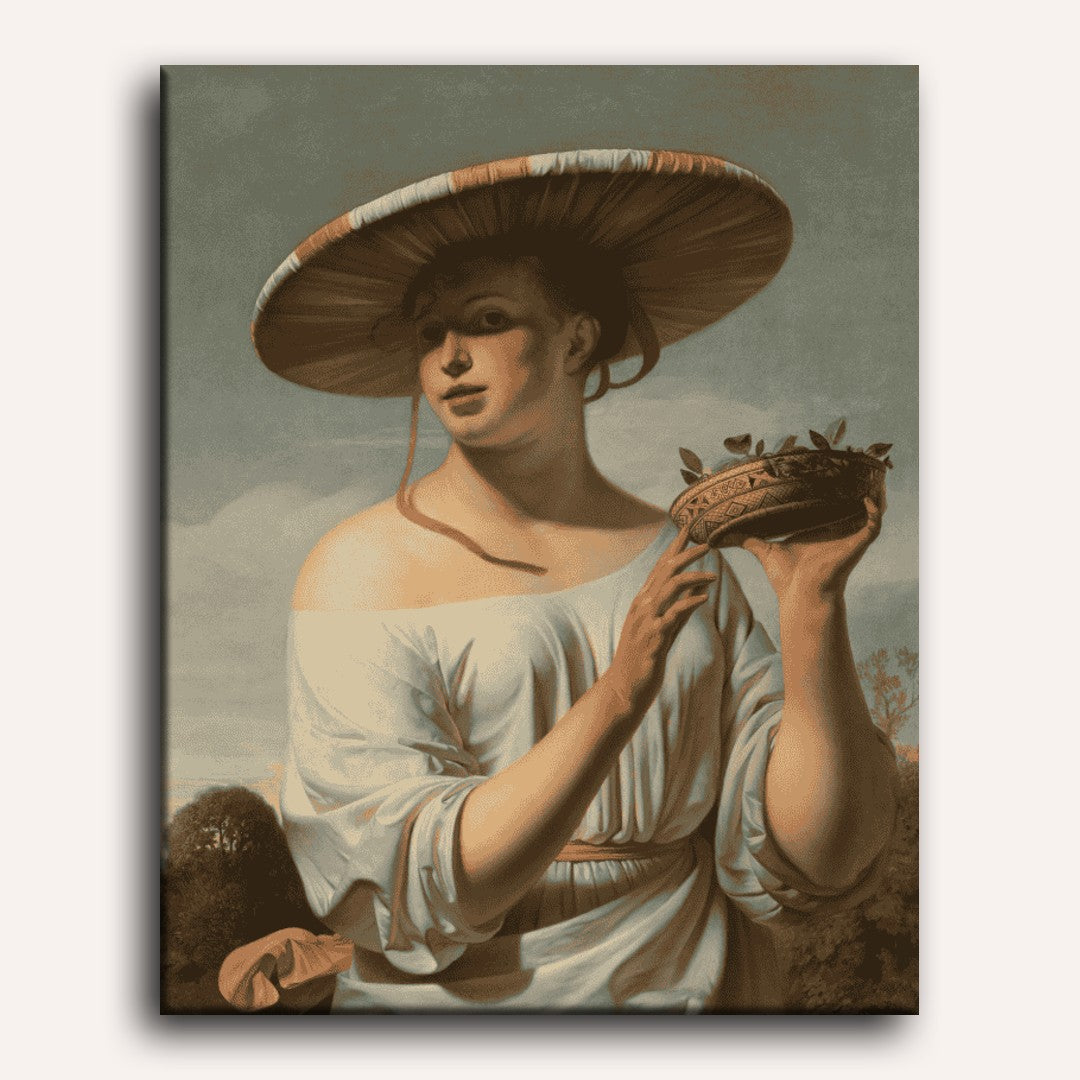 Woman in a Elegant Wide-Brim Hat