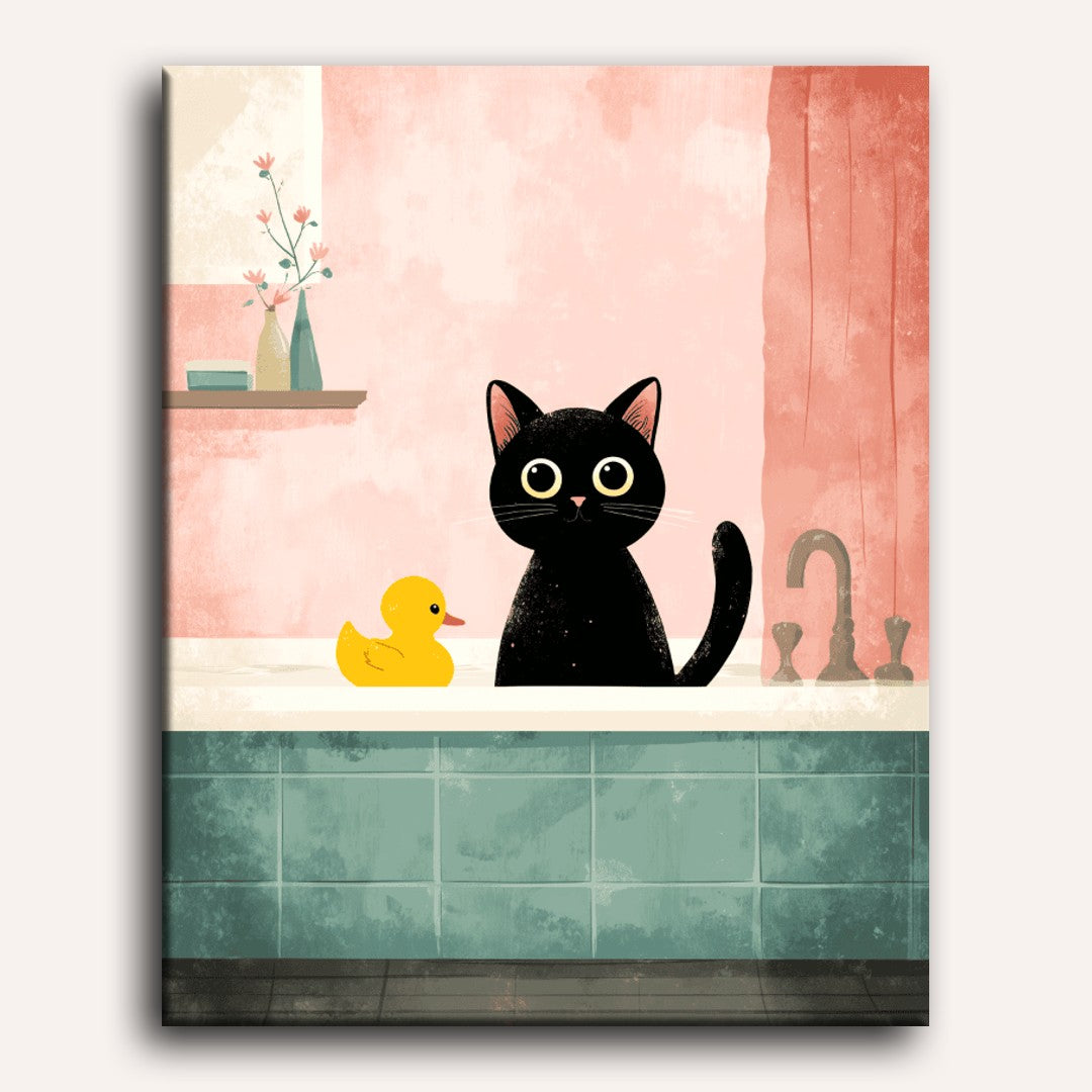 Bath Time Feline | Paint by Number