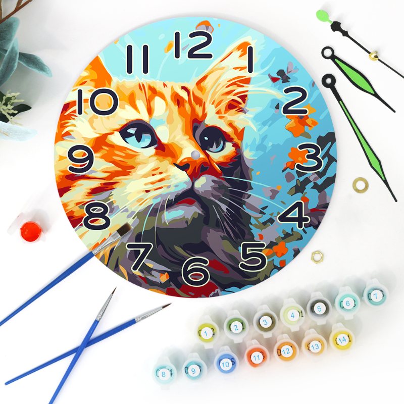 Charming Cat Clock – Artistic Timepiece