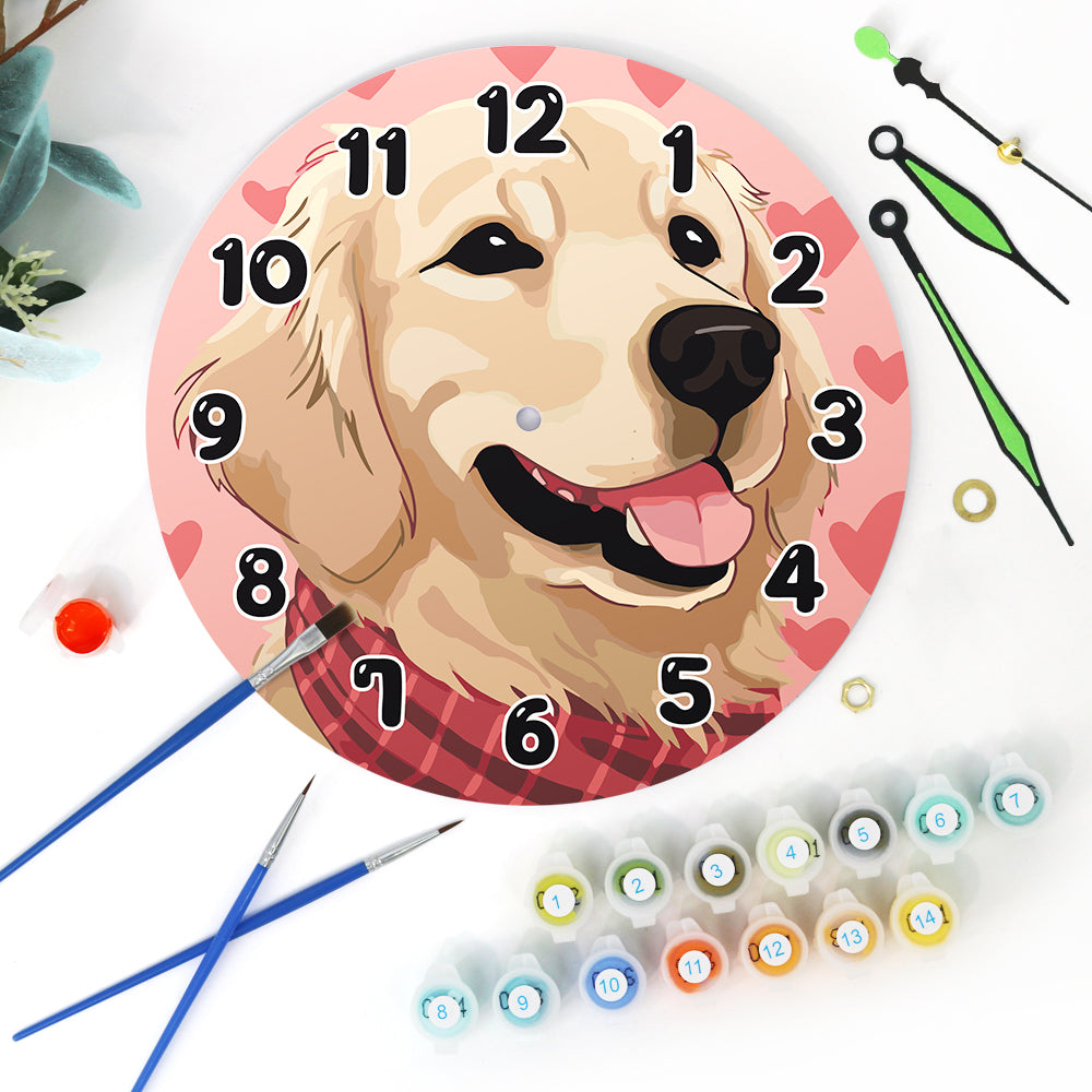 Playful Dog Clock – Happy Hours