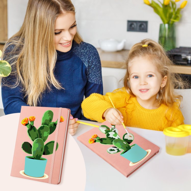Cactus Bliss: Paint by Numbers Notebook