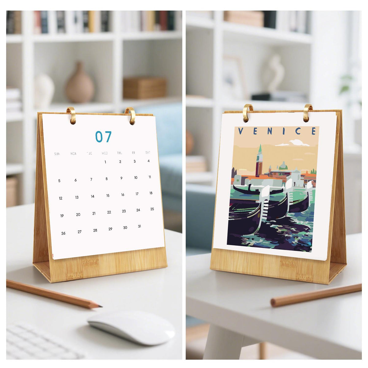 World Travel Scenic Desk Calendar 2026