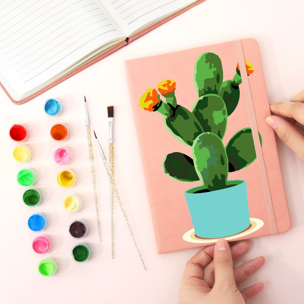 Cactus Bliss: Paint by Numbers Notebook