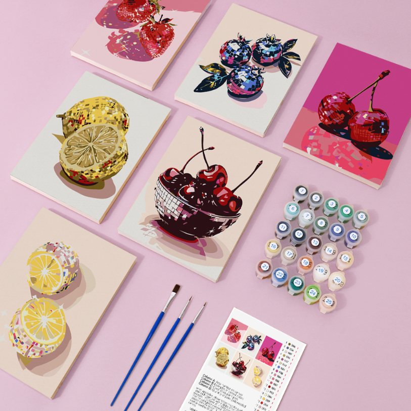 6 Mini Paintings - Fruit Fiesta