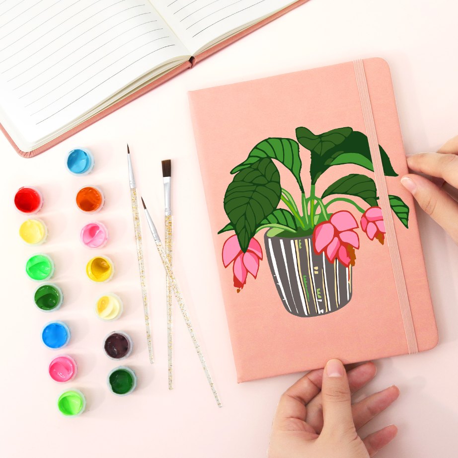 Houseplant Harmony: Paintable Notebook