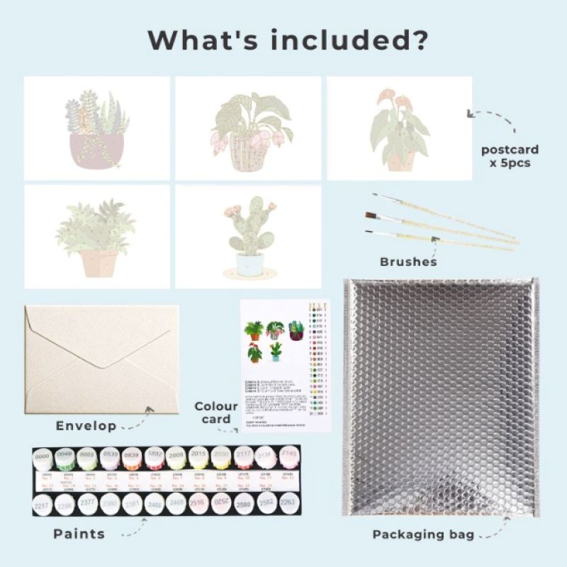 Green Oasis Houseplant Postcards