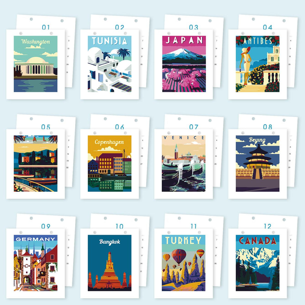 World Travel Scenic Desk Calendar 2026