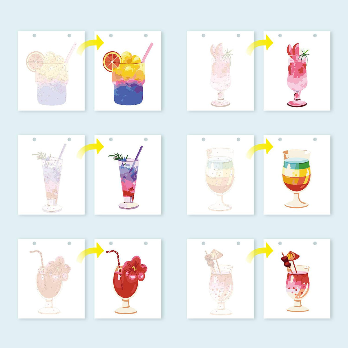 Colorful Cocktail Scenes Calendar 2026