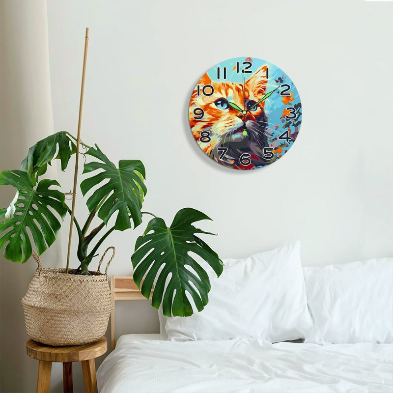 Charming Cat Clock – Artistic Timepiece