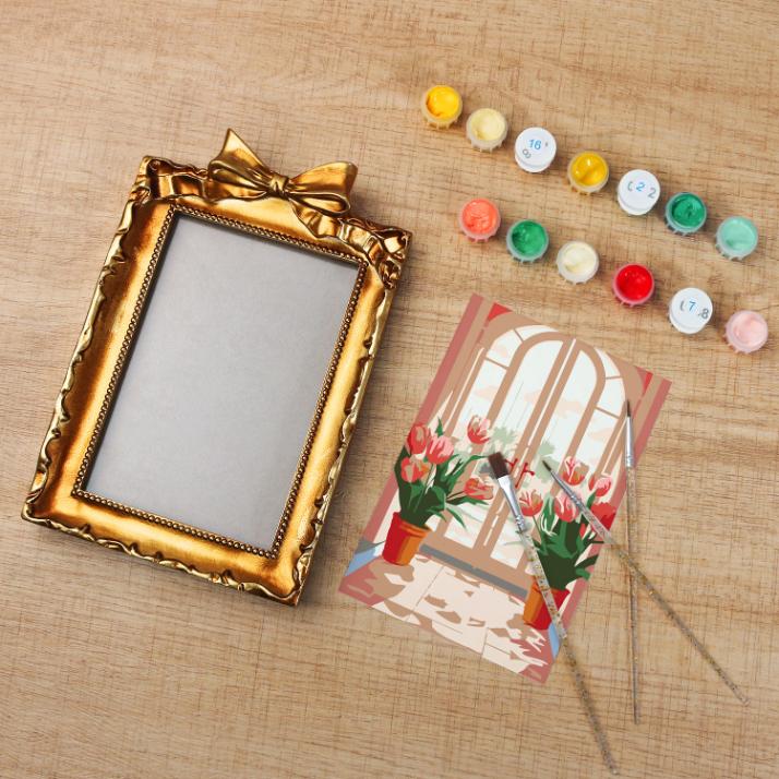 Tulip Escape: Vibrant Door Scene
