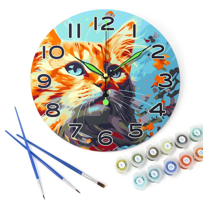 Charming Cat Clock – Artistic Timepiece