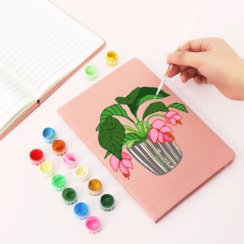 Houseplant Harmony: Paintable Notebook
