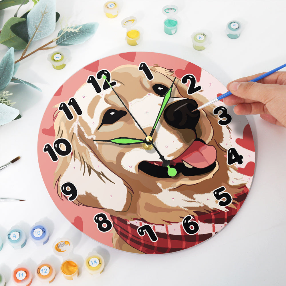 Playful Dog Clock – Happy Hours