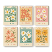 6 Mini Floral Market Scene
