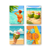 Beach Bliss Coconuts | Mini Art
