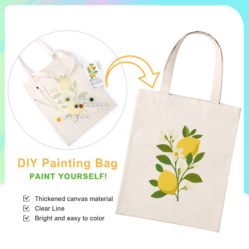 Lemon Plant Paint Tote