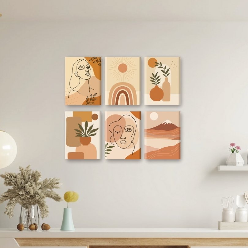 Boho Chic Mini Paintings Set