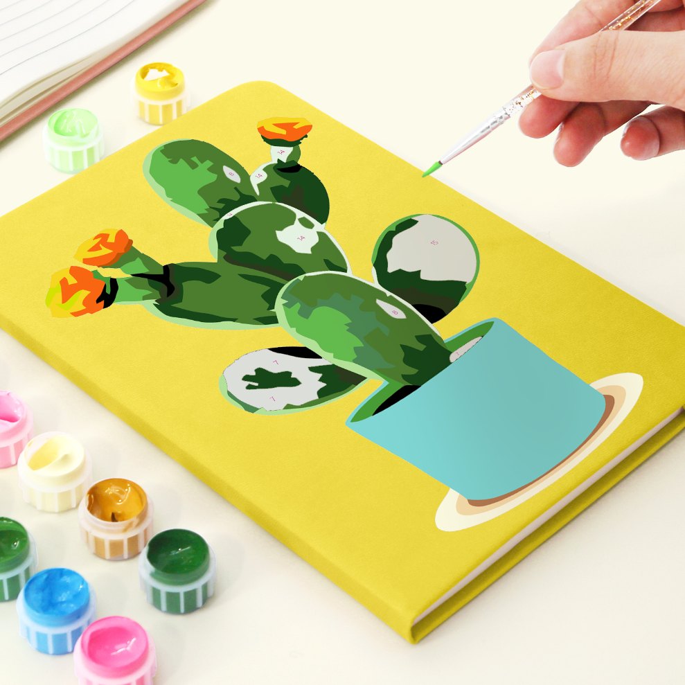 Cactus Bliss: Paint by Numbers Notebook