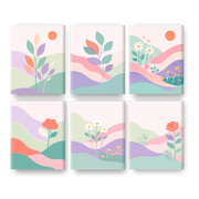 6 Mini Paintings - Pastel Dreamscapes