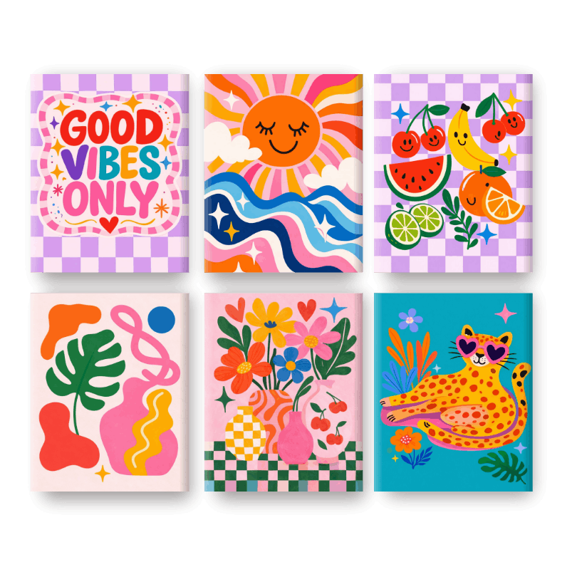 6 Mini Paintings - Uplifting Vibes Set