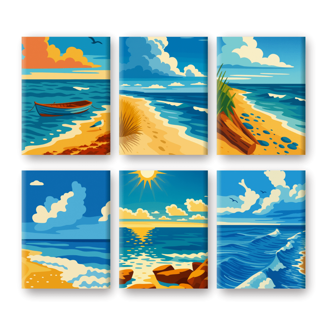 Serene Seashore Mini Paintings