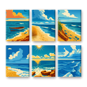 Serene Seashore Mini Paintings