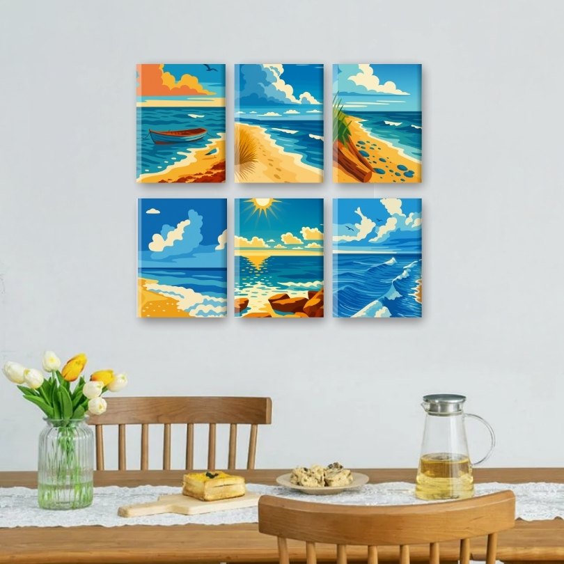 Serene Seashore Mini Paintings