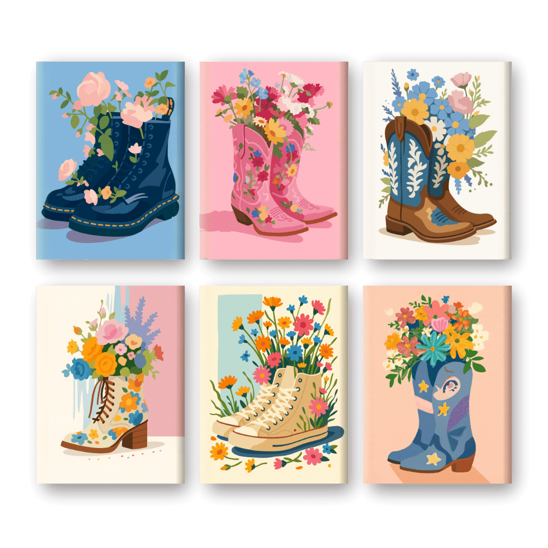 Flower Boots Artistic Set