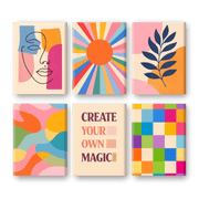6 Mini Paintings - Colorful Balance Set