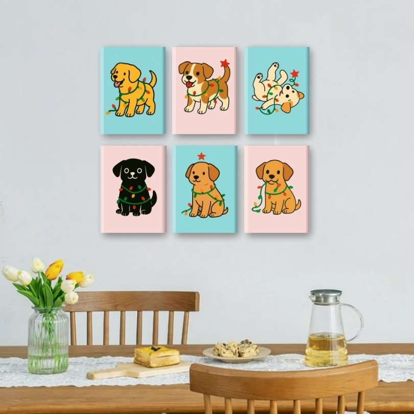 6 Mini Joyful Puppies