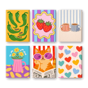 6 Mini Paintings - Colorful Mood Boost