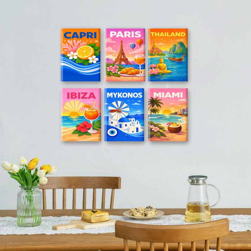 Colorful Travel Poster Set