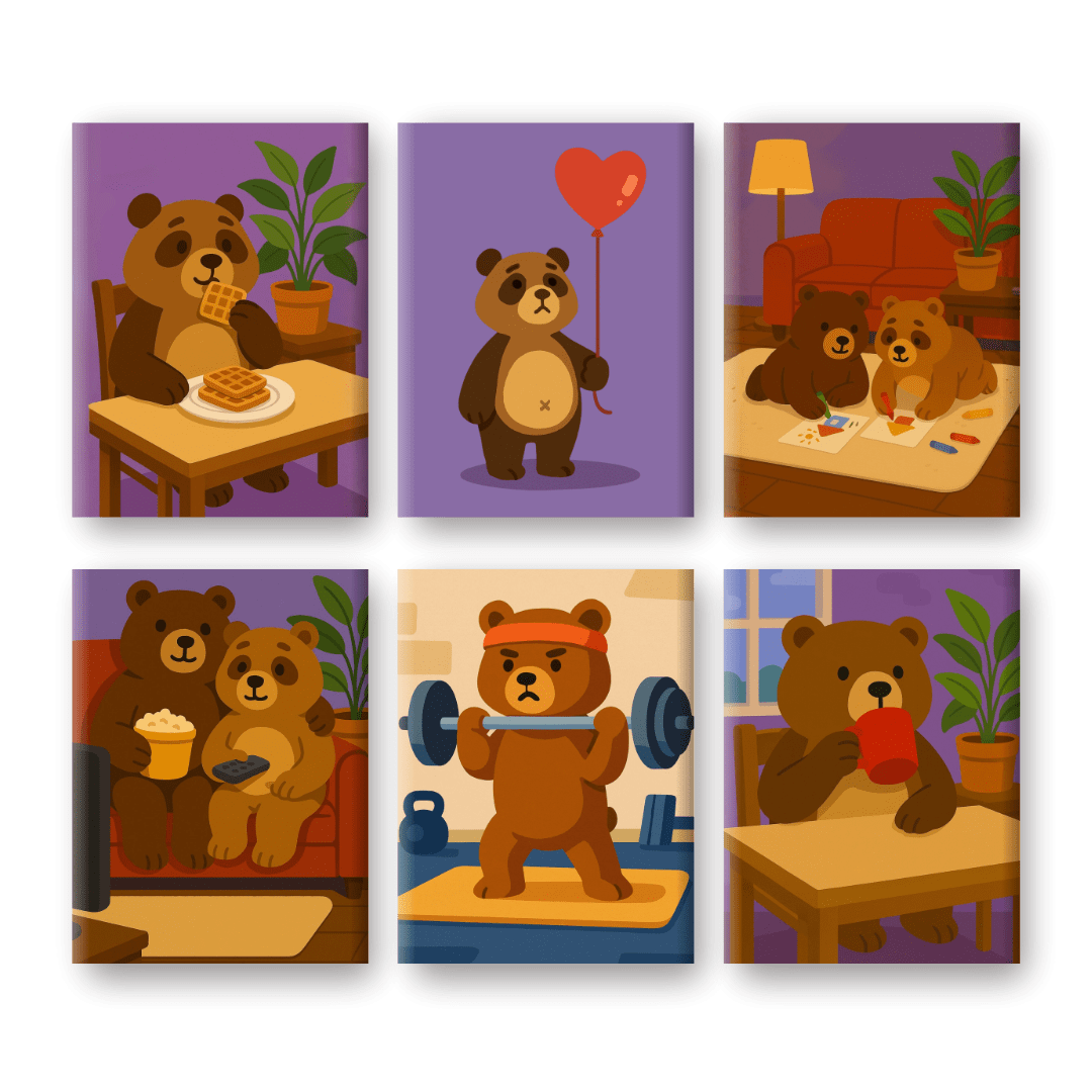 Whimsical Bears in Love